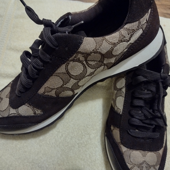 COACH SIGNATURE SNEAKERS BROWN SIZE 10 - Picture 9 of 16